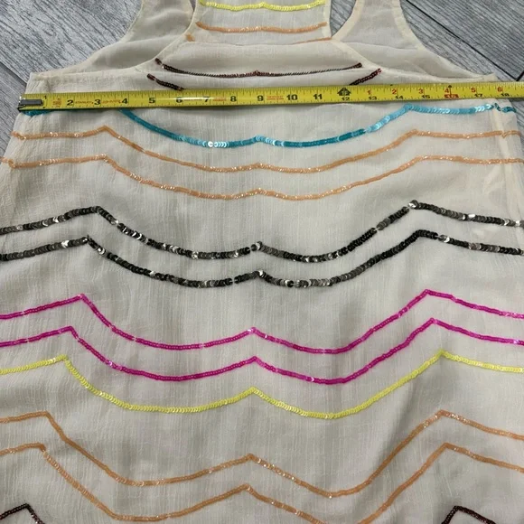 Free People Colorful Sequins Embroidered Flowy Sleeveless Top Size Small - Picture 7 of 11